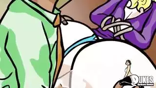 خيال الجنس الجماعي: سكرتيرة شقراء تمتلئ بسائل الرجال العرب